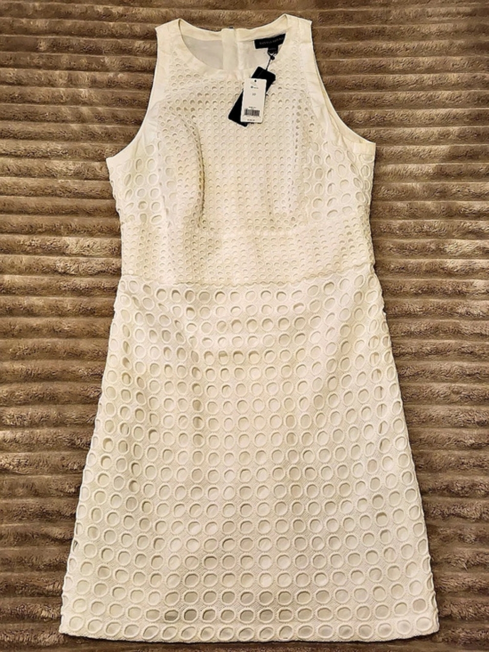 Banana Republic Eyelet Mini Dress in White Size 10 NWT